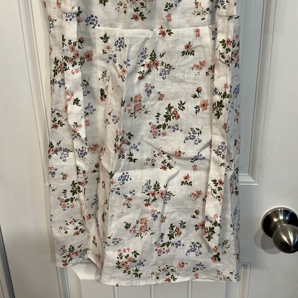 Reformation Sanford Linen Dress Size 4 White Floral - Picture 4 of 10